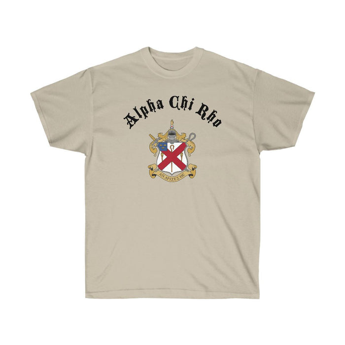 Printify Alpha Chi Rho Vintage Crest T Shirt Alpha Chi Rho Vintage Crest T-shirt