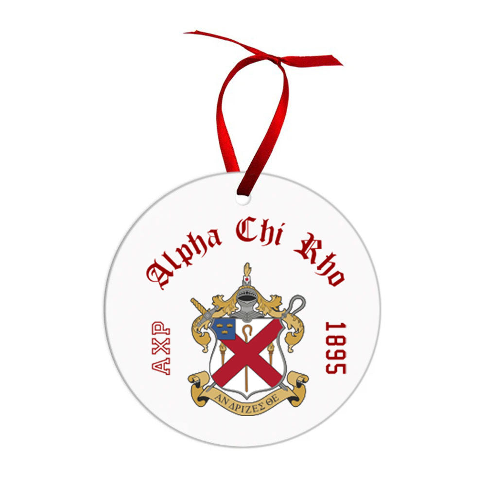 Alpha Chi Ritual Alpha Chi Rho Crest & Year Circle Ornaments — GreekU
