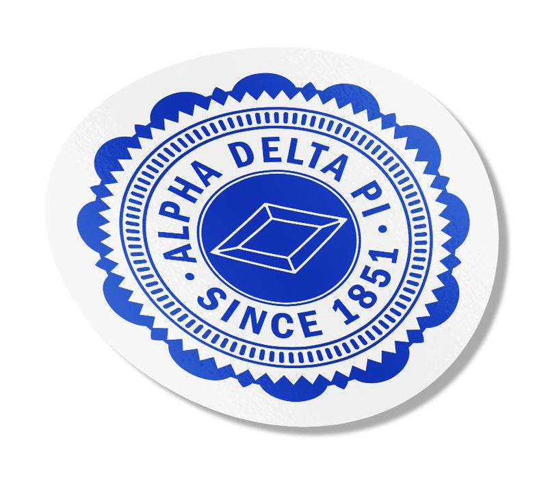 Alpha Delta Pi 5" Sorority Seal Bumper Sticker Alpha Delta Pi 5