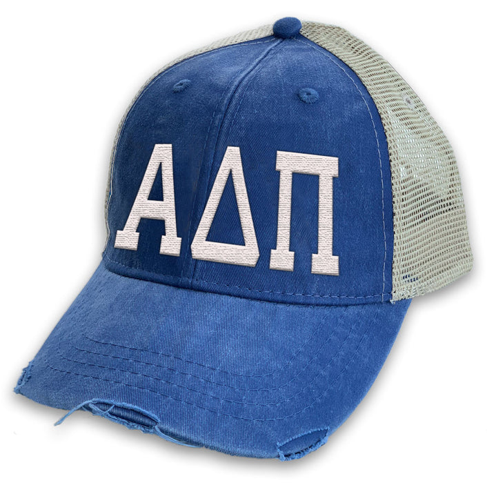 Alpha Delta Pi Distressed Trucker Hat Alpha Delta Pi Distressed Trucker Hat
