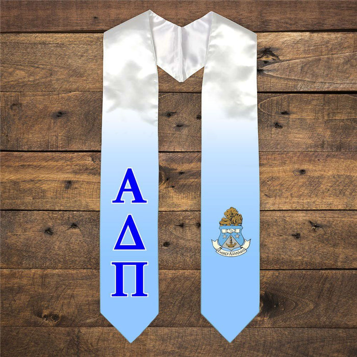 Alpha Delta Pi Extra Fancy Simple Greek Graduation Stole W Crest Alpha Delta Pi Extra Fancy Simple Greek Graduation Stole W Crest