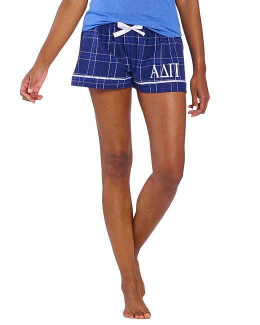 Alpha Delta Pi Flannel Plaid Short Pj's Alpha Delta Pi Flannel Plaid Short- PJ's