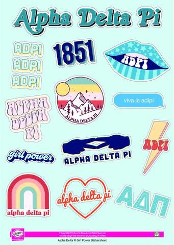 Alpha Delta Pi Girl Power Stickers Alpha Delta Pi Girl Power Stickers