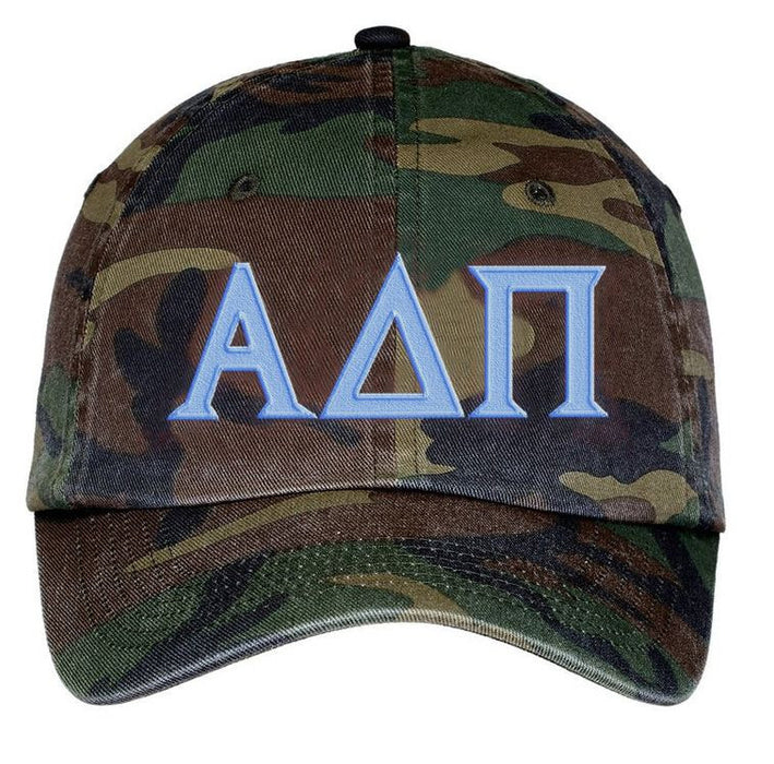 Alpha Delta Pi Lettered Camouflage Hat Alpha Delta Pi Lettered Camouflage Hat