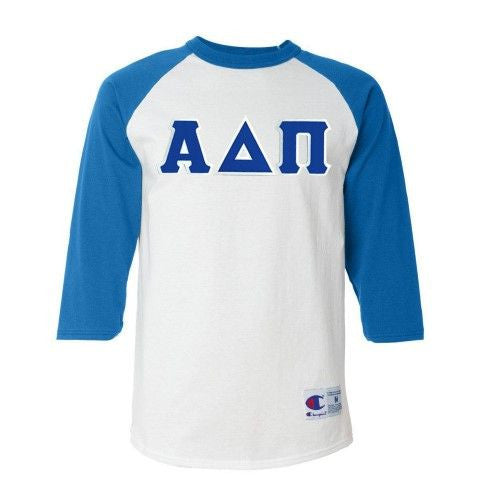 Discount Alpha Delta Pi Lettered Raglan Shirt DISCOUNT-Alpha Delta Pi Lettered Raglan Shirt