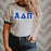 Discount Alpha Delta Pi Lettered Ringer Shirt DISCOUNT-Alpha Delta Pi Lettered Ringer Shirt