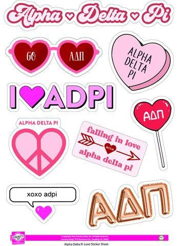 Stickers Decals Alpha Delta Pi Love Theme Stickers
