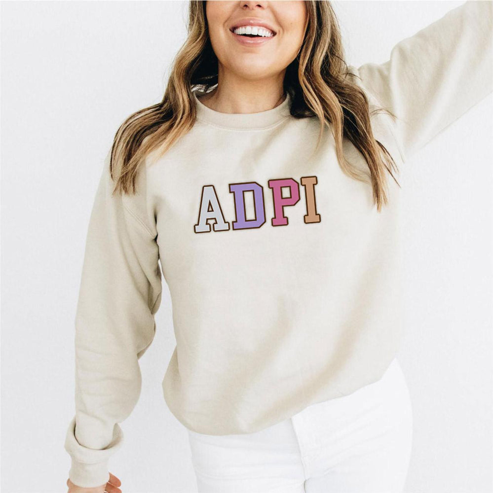 Printify Alpha Delta Pi Nickname Crew Sweatshirts Alpha Delta Pi Nickname Crew Sweatshirts