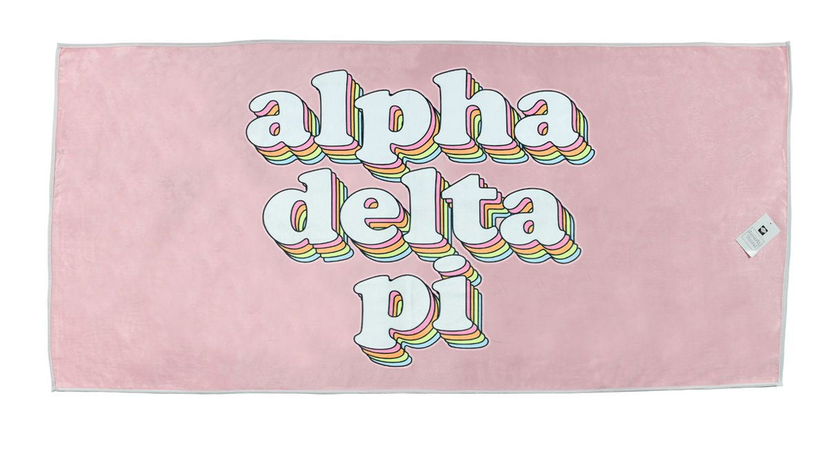 Alpha Delta Pi Plush Retro Beach Towel Alpha Delta Pi Plush Retro Beach Towel