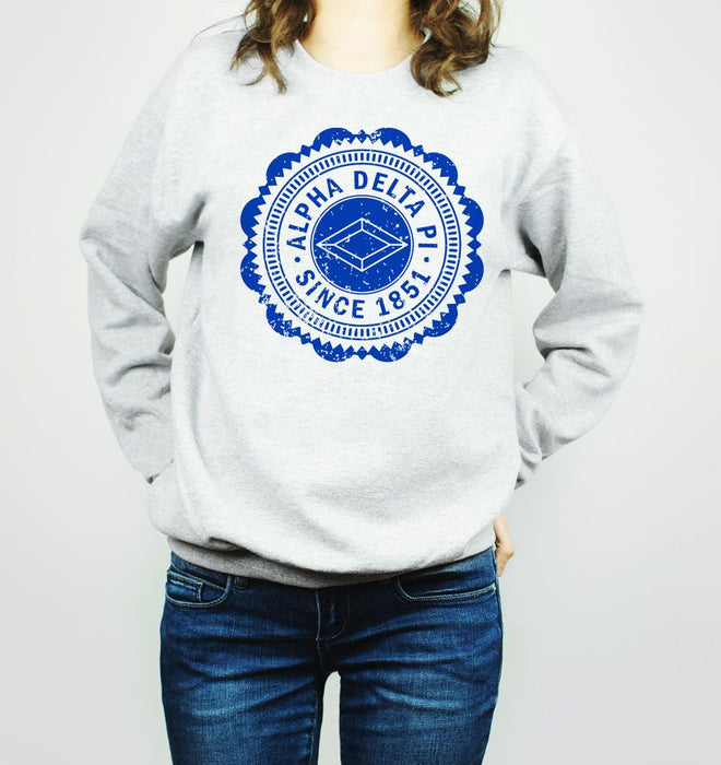 Alpha Delta Pi Seal Crewneck Sweatshirt Alpha Delta Pi Seal Crewneck Sweatshirt