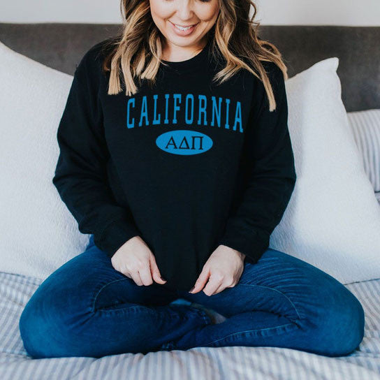 Alpha Delta Pi State Crewneck Sweatshirt Alpha Delta Pi State Crewneck Sweatshirt
