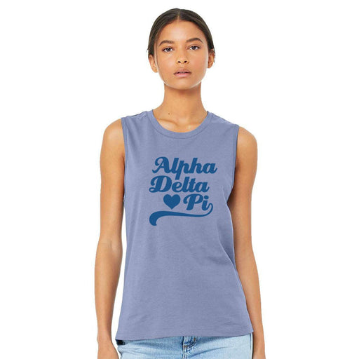 Alpha Delta Pi Alpha Delta Pi Tail Heart Bella + Canvas Muscle Tank