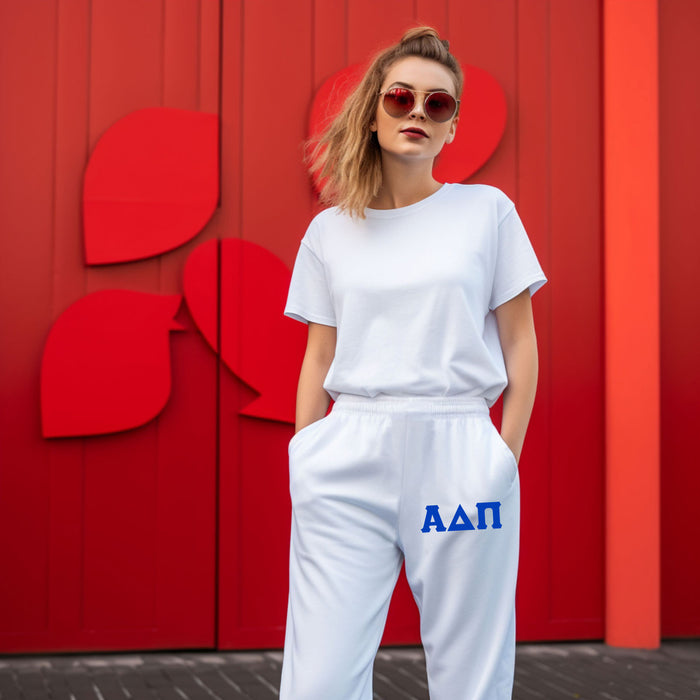 Alpha Delta Pi Lettered Thigh Sweatpants Alpha Delta Pi Lettered Thigh Sweatpants