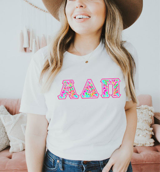 Alpha Delta Pi Alpha Delta Pi Floral Letter Tees