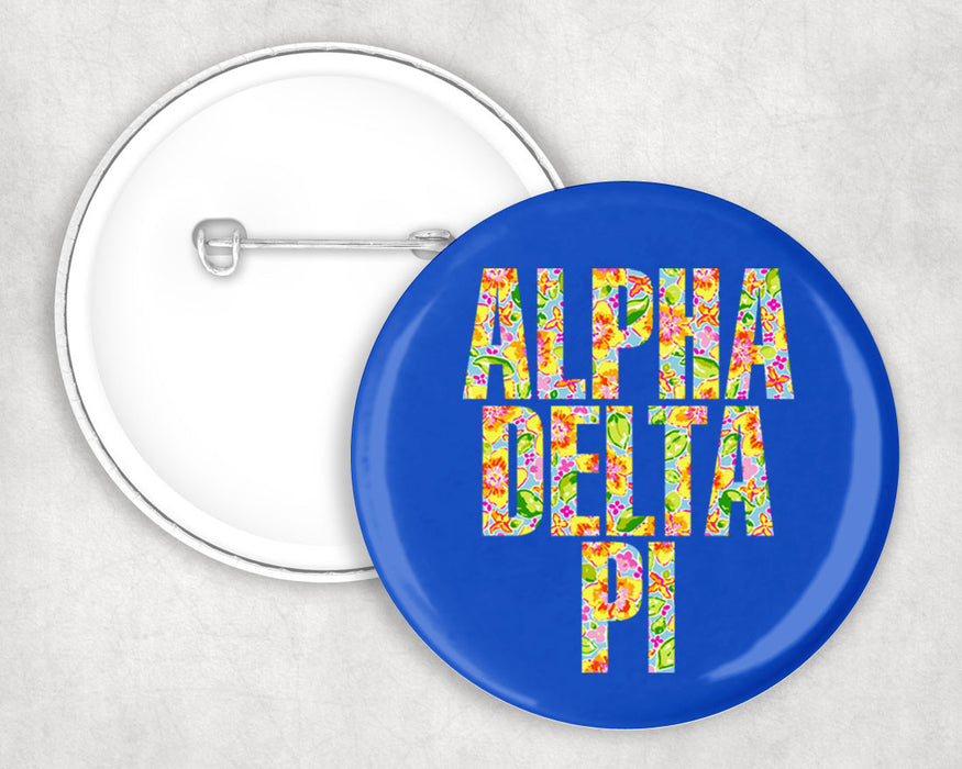 Alpha Delta Pi Floral Pin Buttons Alpha Delta Pi Floral Pin Buttons