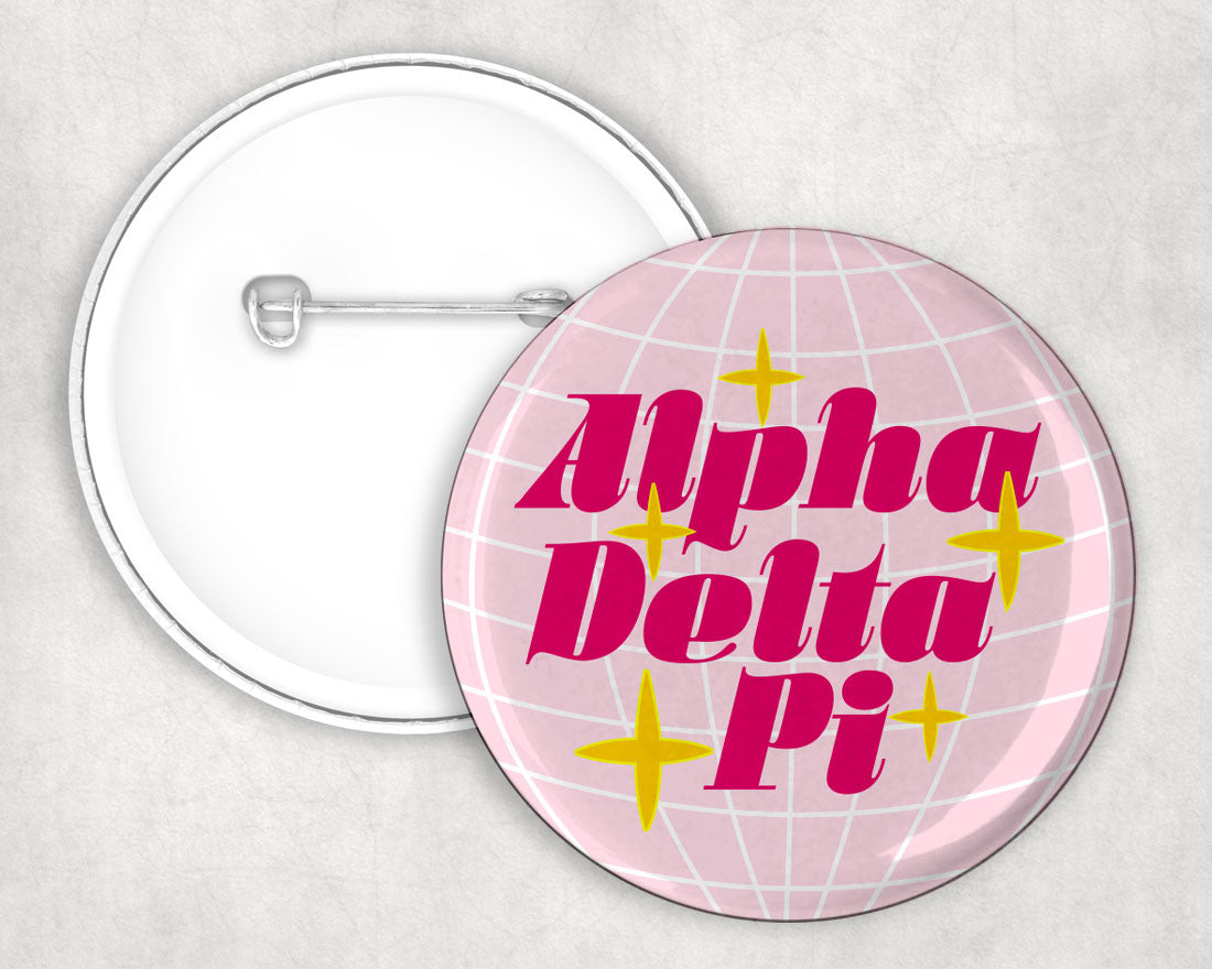 Alpha Delta Pi Disco Pin Buttons Alpha Delta Pi Disco Pin Buttons