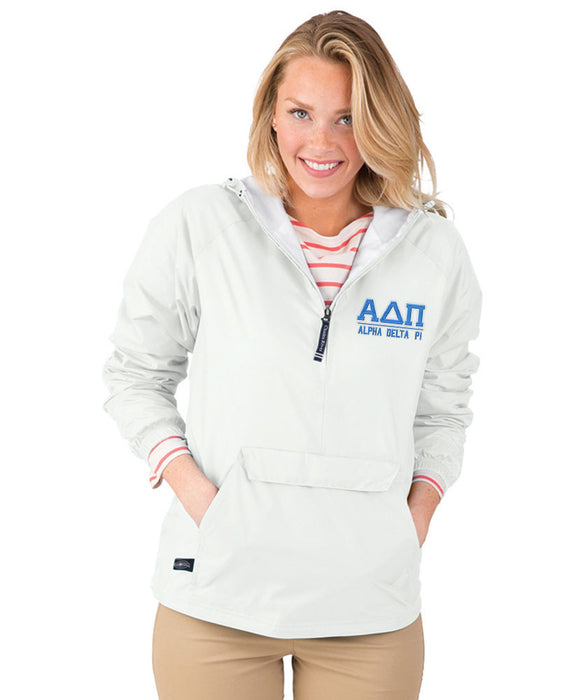 Alpha Delta Pi Greek Letter Windbreaker Pullovers Alpha Delta Pi Greek Letter Windbreaker Pullovers
