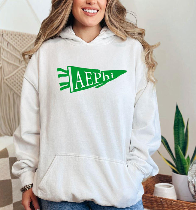 Alpha Epsilon Phi Aephi Pennant Hooded Sweatshirt Alpha Epsilon Phi - AEPhi Pennant Hooded Sweatshirt