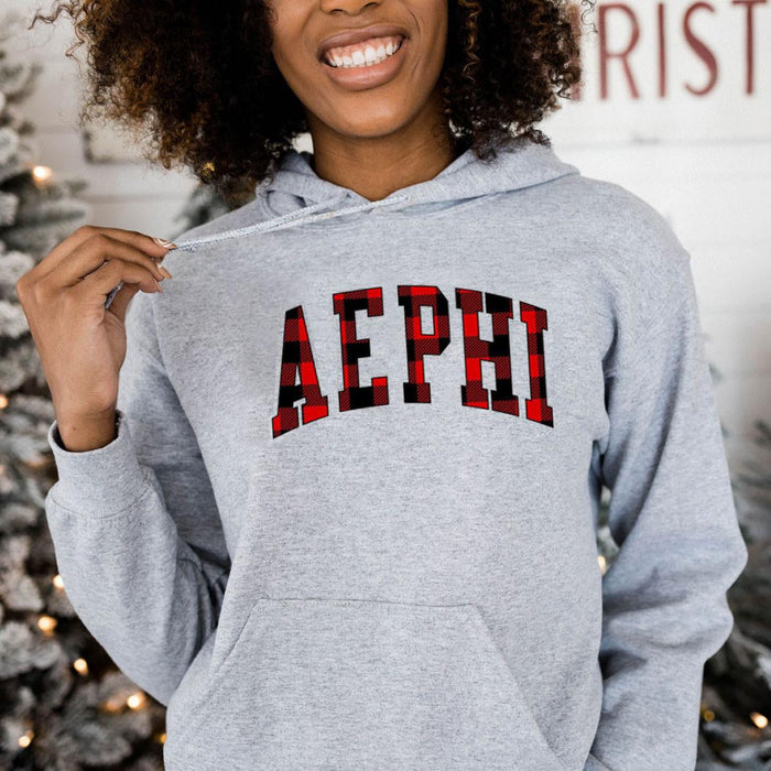 Printify Alpha Epsilon Phi Christmas Plaid Nickname Crewnecks Alpha Epsilon Phi Christmas Plaid Nickname Crewnecks