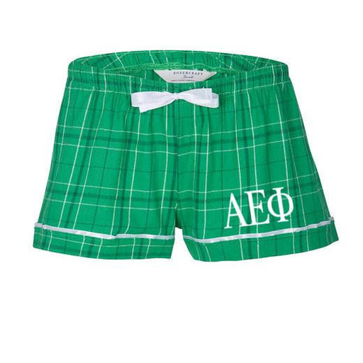 Alpha Epsilon Phi Alpha Epsilon Phi Flannel Plaid Short- PJ's