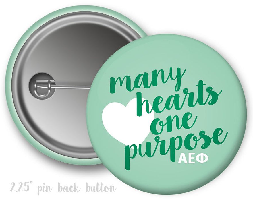 Alpha Epsilon Phi Many Hearts One Purpose Button Alpha Epsilon Phi Many Hearts One Purpose Button