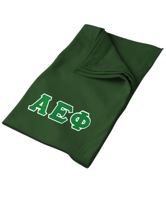 Discount Alpha Epsilon Phi Lettered Twill Sweatshirt Blanket DISCOUNT-Alpha Epsilon Phi Lettered Twill Sweatshirt Blanket