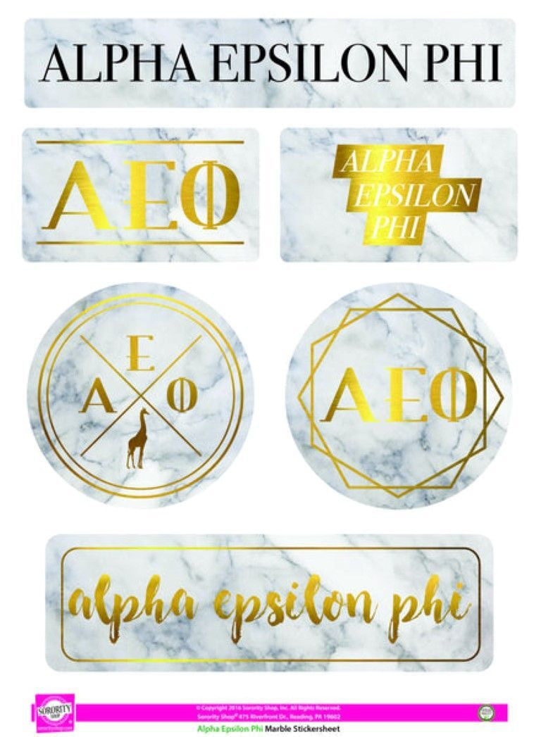 Alpha Epsilon Phi Marble Sticker Sheet — GreekU