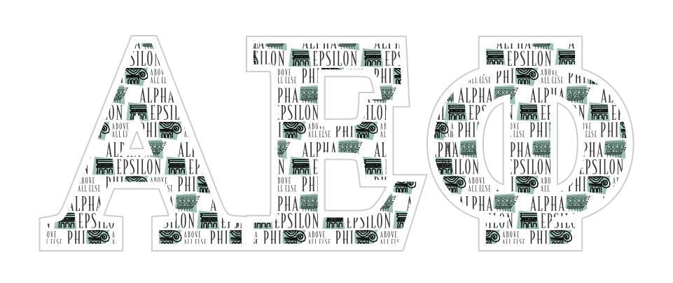 Alpha Epsilon Phi Mascot Greek Letter Sticker 2.5" Tall Alpha Epsilon Phi Mascot Greek Letter Sticker - 2.5
