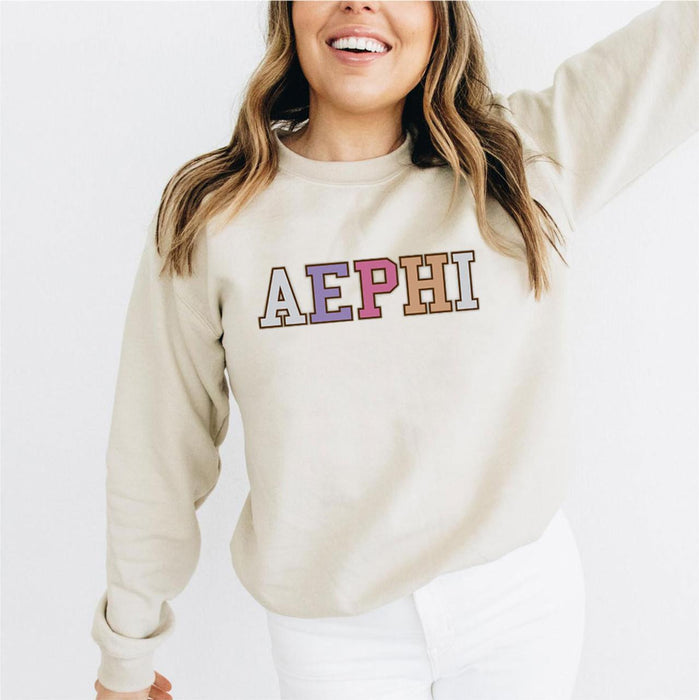 Printify Alpha Epsilon Phi Nickname Crew Sweatshirts Alpha Epsilon Phi Nickname Crew Sweatshirts
