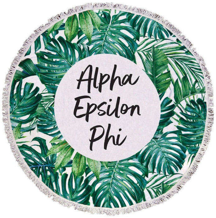 Alpha Epsilon Phi Palm Leaf Fringe Towel Blanket Alpha Epsilon Phi Palm Leaf Fringe Towel Blanket