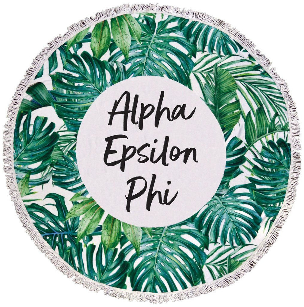 Alpha Epsilon Phi Palm Leaf Fringe Towel Blanket Alpha Epsilon Phi Palm Leaf Fringe Towel Blanket