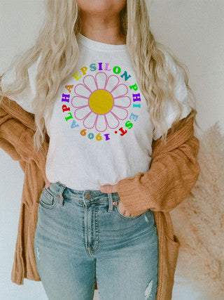 Alpha Epsilon Phi Rainbow Daisy Tees Alpha Epsilon Phi Rainbow Daisy Tees