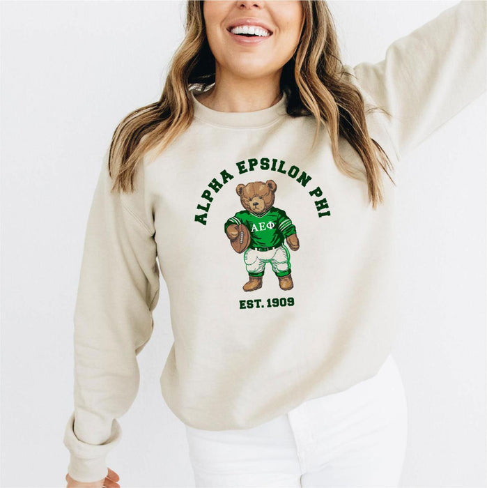 Alpha Epsilon Phi Teddy Bear Crewneck Sweatshirt Alpha Epsilon Phi Teddy Bear Crewneck Sweatshirt