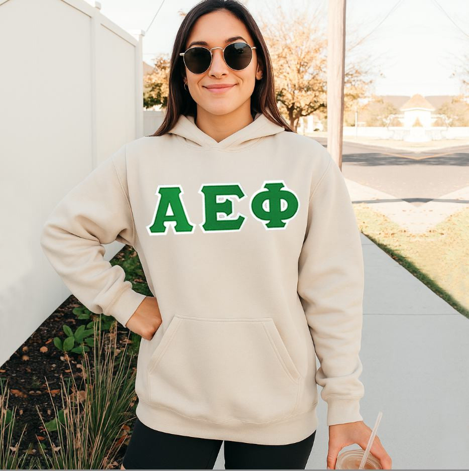 Alpha Epsilon Phi 2 Day Ship Twill Hooded Sweatshirt Alpha Epsilon Phi - 2 Day Ship Twill Hooded Sweatshirt