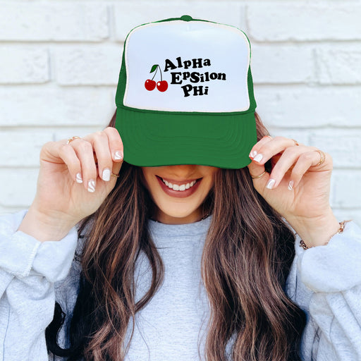 Alpha Epsilon Phi Alpha Epsilon Phi Cherry  Trucker Caps