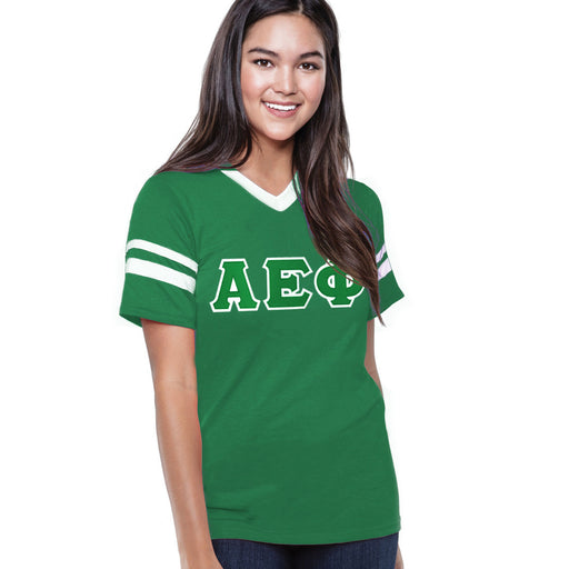 Alpha Epsilon Phi DISCOUNT-Alpha Epsilon Phi Jersey With Greek Applique Letters