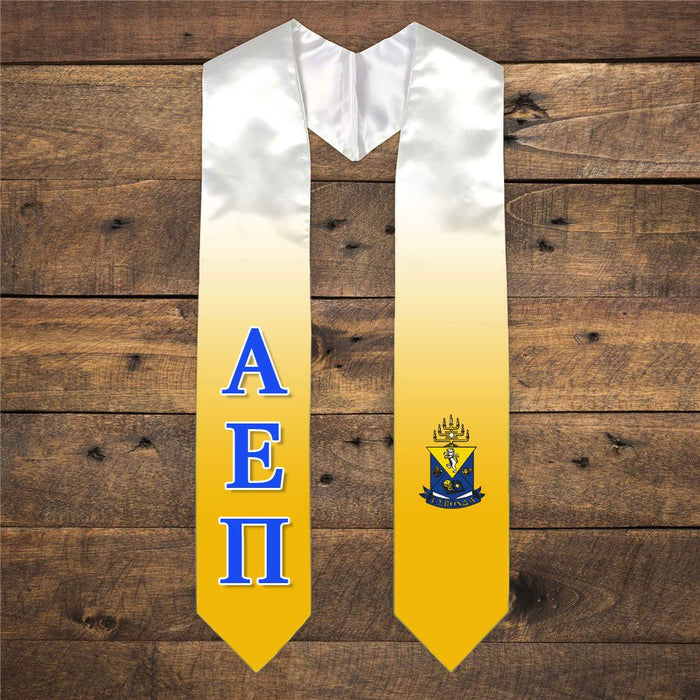 Alpha Epsilon Pi Extra Fancy Simple Greek Graduation Stole W Crest Alpha Epsilon Pi Extra Fancy Simple Greek Graduation Stole W Crest