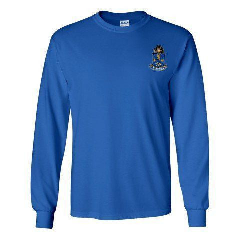Discount Alpha Epsilon Pi Fraternity Crest Shield Longsleeve Tee DISCOUNT-Alpha Epsilon Pi Fraternity Crest - Shield Longsleeve Tee