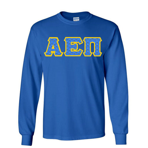 Alpha Epsilon Pi Alpha Epsilon Pi Fraternity Crest - Shield Twill Letter Longsleeve Tee