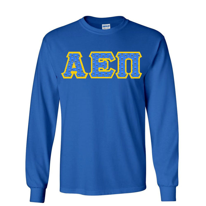 Alpha Epsilon Pi Fraternity Crest Shield Twill Letter Longsleeve Tee Alpha Epsilon Pi Fraternity Crest - Shield Twill Letter Longsleeve Tee