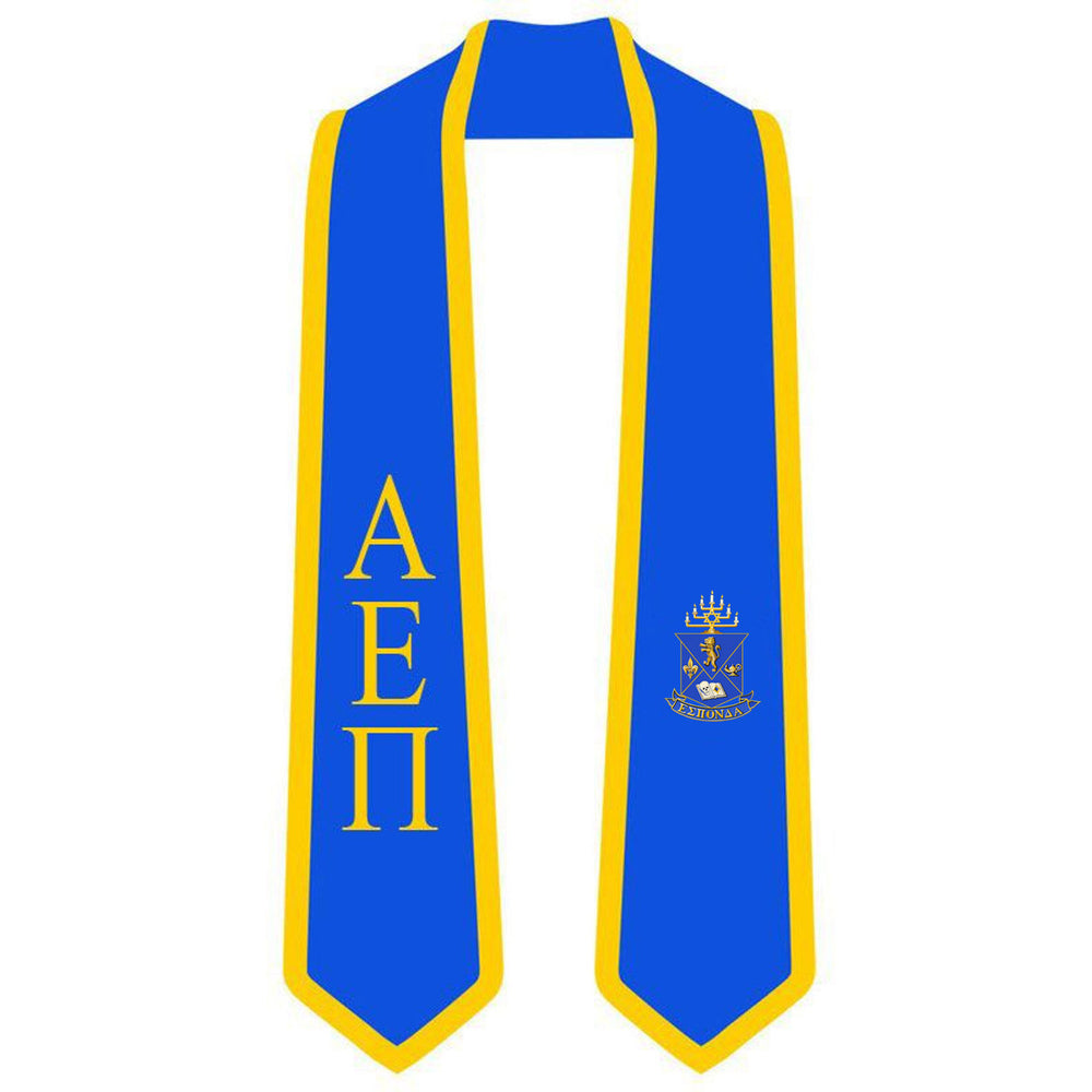 Discount Alpha Epsilon Pi Greek 2 Tone Lettered Graduation Sash Stole DISCOUNT-Alpha Epsilon Pi Greek 2 Tone Lettered Graduation Sash Stole