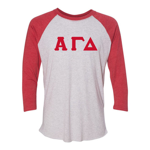 Alpha Gamma Delta Alpha Gamma Delta Unisex Tri-Blend Three-Quarter Sleeve Baseball Raglan Tee