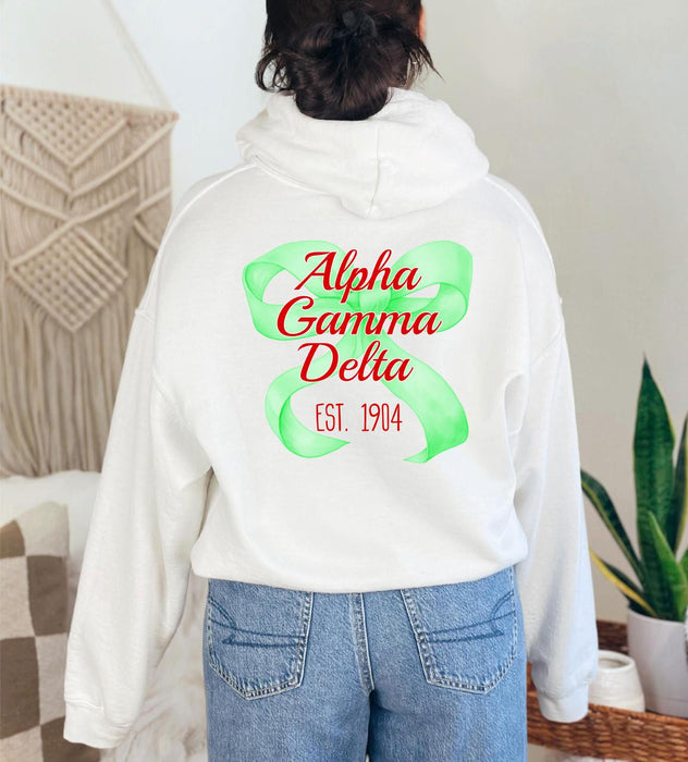 Alpha Gamma Delta Bows Established Hoodie Alpha Gamma Delta Bows Established Hoodie