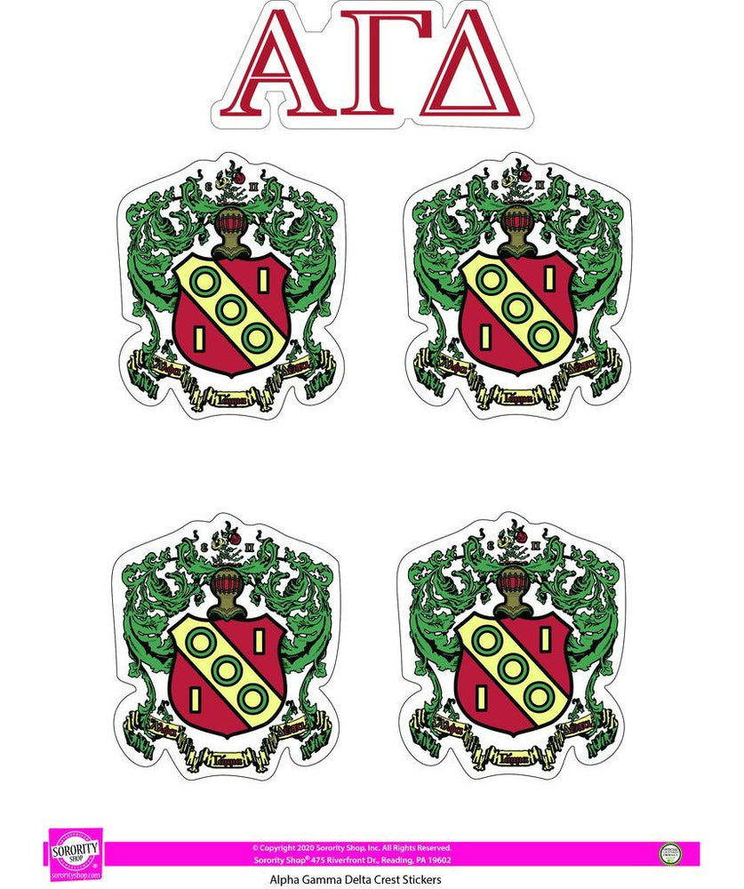 Alpha Gamma Delta Crest Sticker Sheet Alpha Gamma Delta Crest Sticker Sheet
