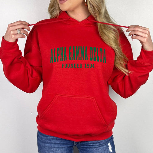 Alpha Gamma Delta Founded Hooded Sweatshirts