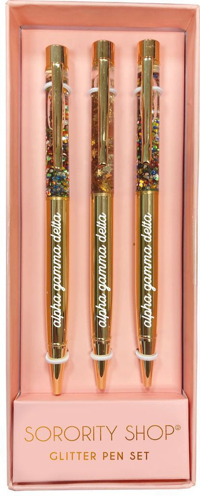 Alpha Gamma Delta Glitter Pens (set Of 3) Alpha Gamma Delta Glitter Pens (Set of 3)