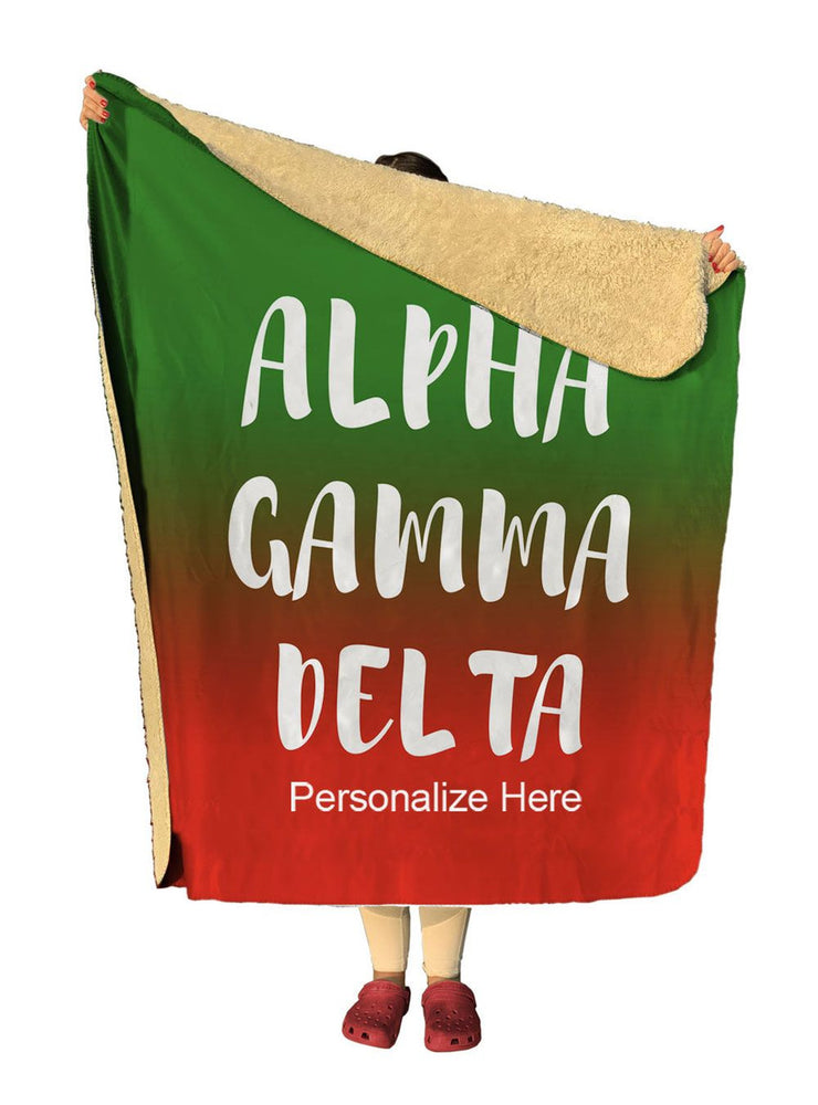 Alpha Gamma Delta Gradient Sherpa Lap Blanket Alpha Gamma Delta Gradient Sherpa Lap Blanket