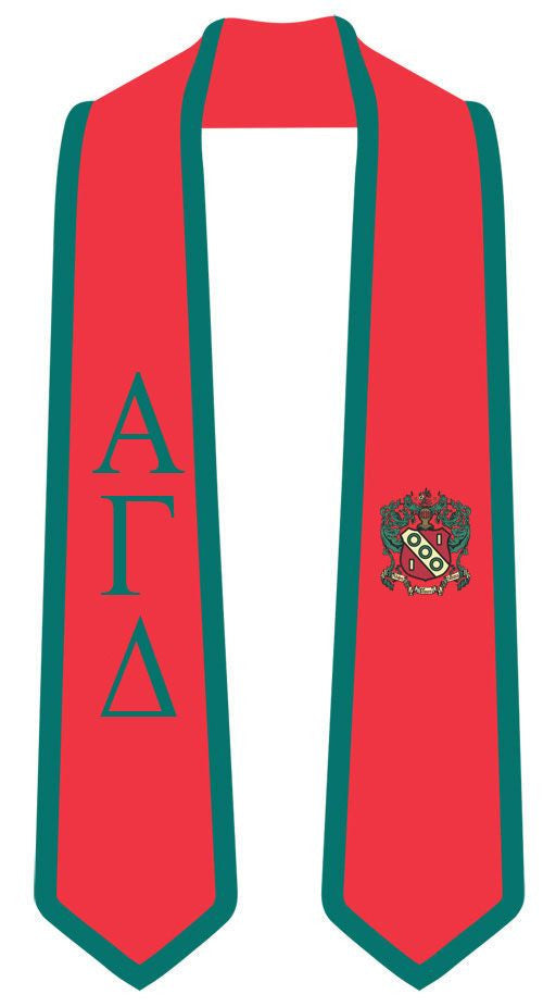 Discount Alpha Gamma Delta Greek 2 Tone Lettered Graduation Sash Stole DISCOUNT-Alpha Gamma Delta Greek 2 Tone Lettered Graduation Sash Stole