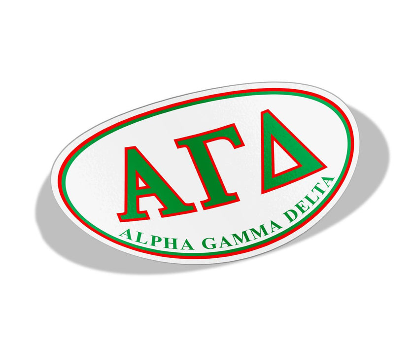 Alpha Gamma Delta Greek Letter Oval Decal Alpha Gamma Delta Greek Letter Oval Decal