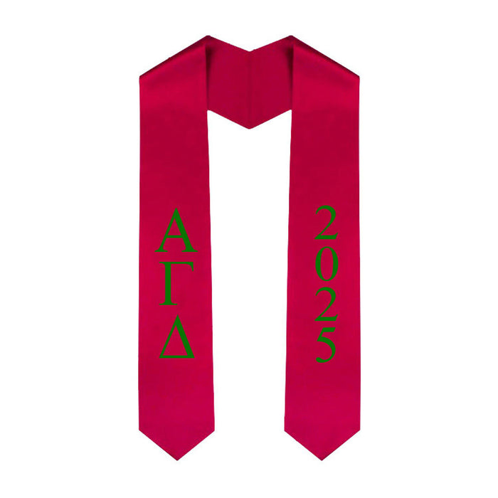 Alpha Gamma Delta Greek Lettered Graduation Sash Stole With Year Best Value Alpha Gamma Delta Greek Lettered Graduation Sash Stole With Year - Best Value
